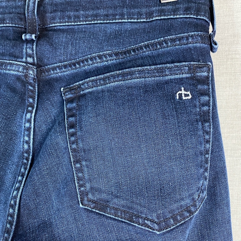 Rag & Bone Women’s Dre Low Rise Slim Boyfriend Dark Wash Blue Jeans Size 24 - Picture 7 of 8